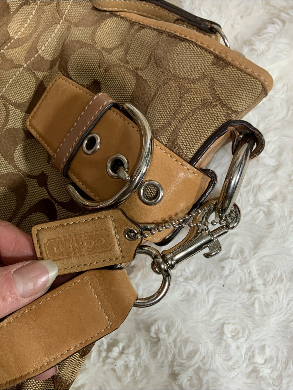 2009 Coach Soho Monogram Canvas Shoulder Bag in Brown and Tan - Picture 9 of 13